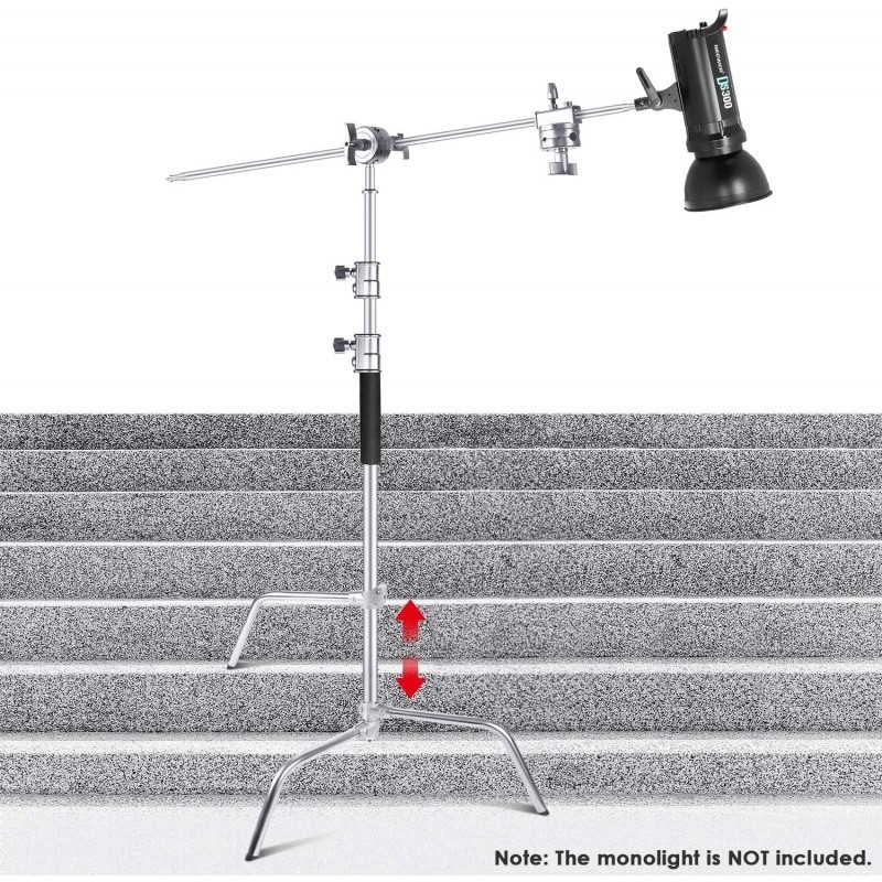 Trépied girafe en acier Pure Métal c-stand Hauteur ajustable Max 3,31M pour réflecteur et lumière